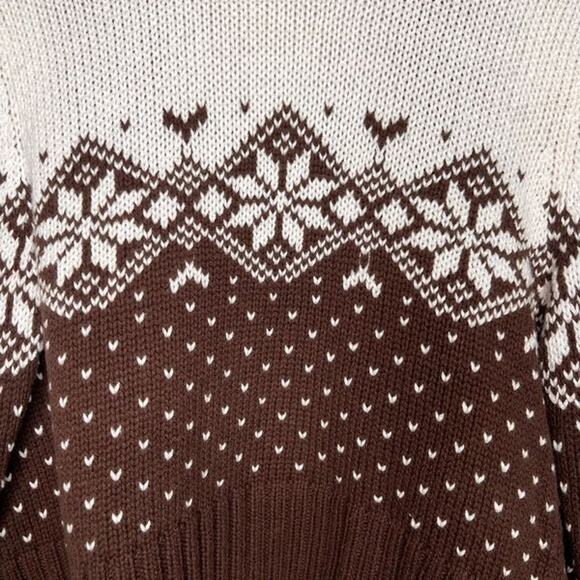 Decree Size Large Brown Nordic Style Cardigan Sweater Open Front Shawl Collar - Picture 7 of 9